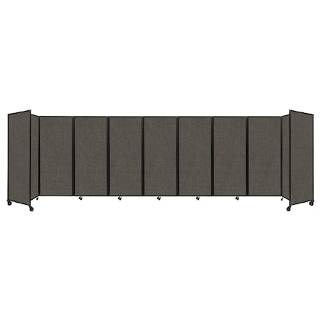 Versare Room Divider 360 Folding Portable Partition 25' x 6'10" Mocha Fabric 1182957
